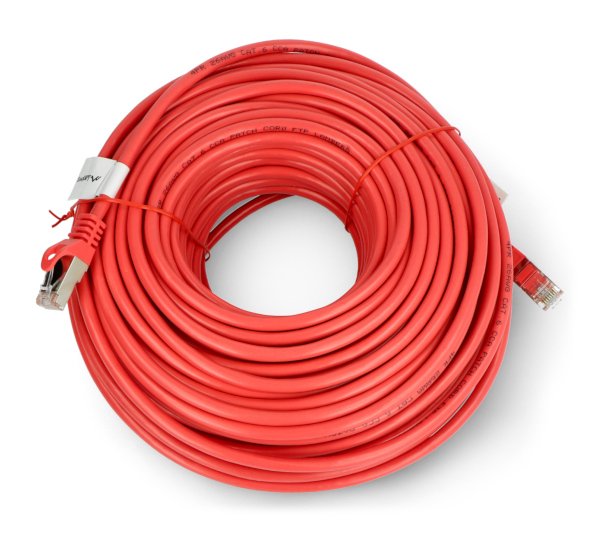Przewód sieciowy Lanberg Ethernet Patchcord FTP kat.6 30m Fluke Passed - czerwony