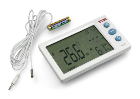 Weather station - temperature and humidity meter + Uni-T A12T external probe