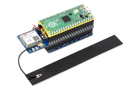 Połączenie Pico-SIM7020E-NB-IoT z Raspberry Pi Pico. Płytka Raspberry Pi Pico nie jest częścią zestawu, można ją nabyć osobno w naszym sklepie.