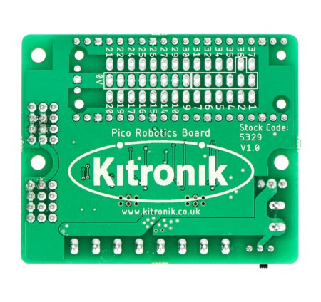 Moduł firmy Kitronik do sterownia silnikami krokowymi, silnikami prądu stałego oraz serwomechanizmami.