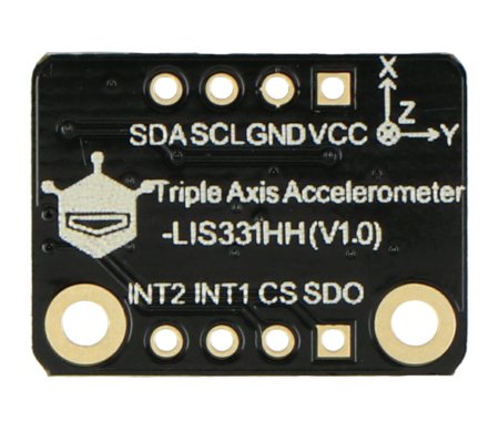  Moduł wyposażony w układ LIS331HH.