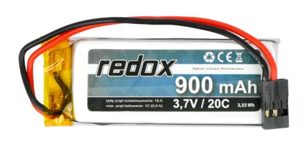 Akumulator Li-Pol Redox 900mAh 1S 3,7V