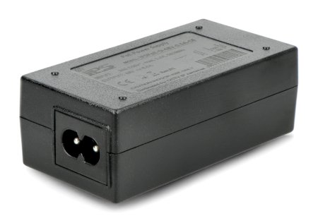 Zasilacz desktop PoE - RJ45 - z gniazdem IEC C8 - 48 V / 0,5 A / 24 W - czarny - IPS.
