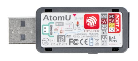 AtomU - IoT ESP32 development module with USB-A connector - M5Stack K117.