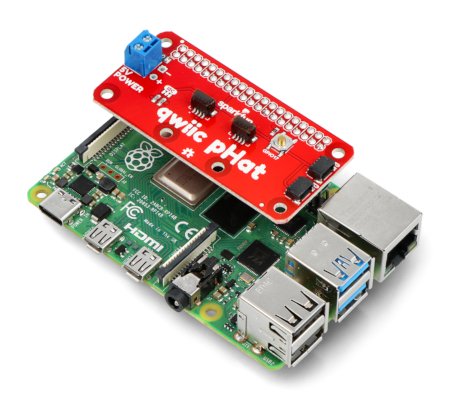 Example of using SparkFun Qwiic pHAT v2.0 with Raspberry Pi 4B.