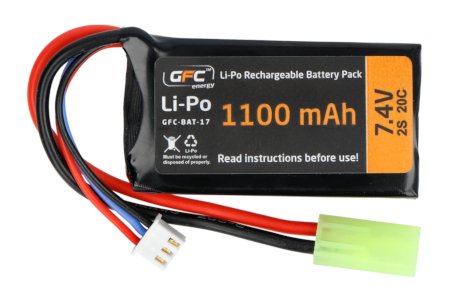 Li-Pol GFC Energy 1100mAh 20C 2S 7.4V battery - Tamiya
