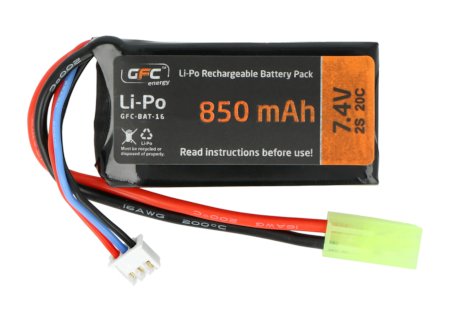 Li-Pol GFC Energy 850mAh 20C 2S 7.4V battery - Tamiya