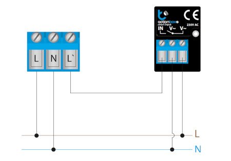 Example of connection with a PIR motion sensor