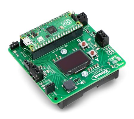 The overlay has a socket that allows you to quickly connect and disconnect the Raspberry Pi Pico module.