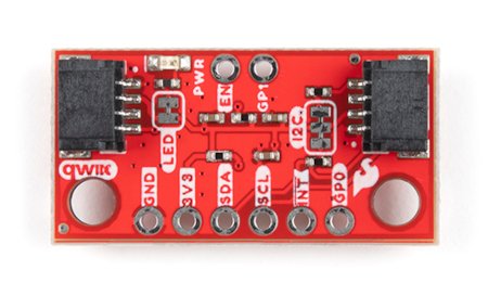 The board has Qwiic connectors that facilitate the process of connecting the module.