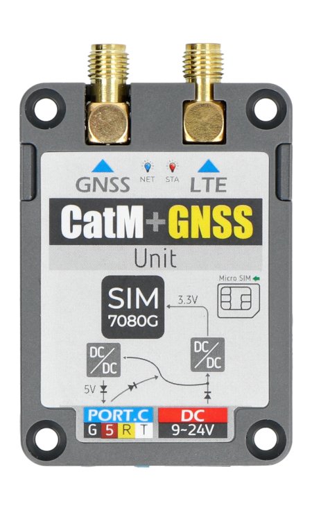 IoT module CAT-M / NB-IoT + GNSS SIM7080G - with telecommunications antenna - M5Stack U137.
