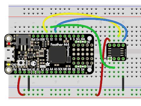 Connection diagram of the module with the Metro board (not included, sold separately).