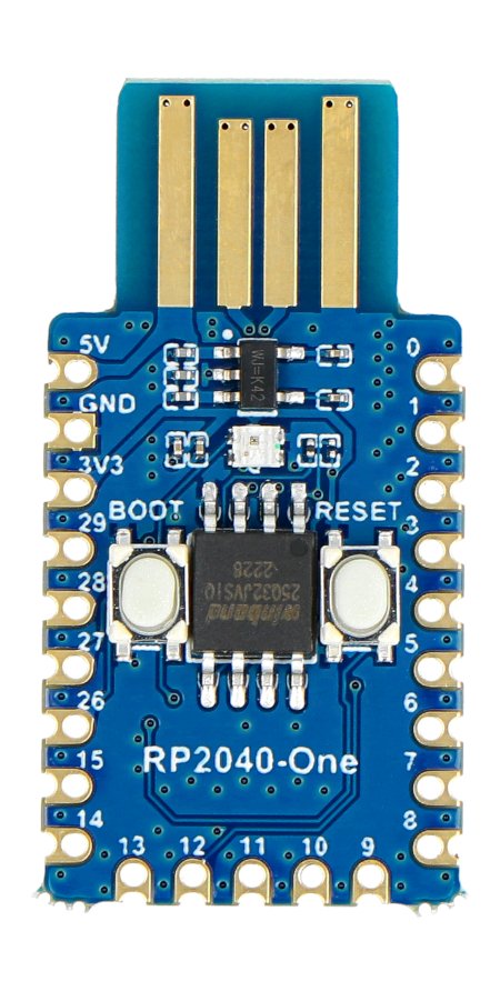 RP2040-One with a microcontroller from the Raspberry Pi Foundation.