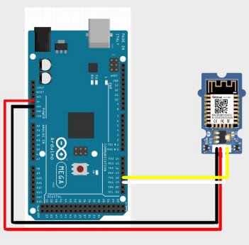 An example of connecting the module with Arduino Mega - not included, to be purchased separately.