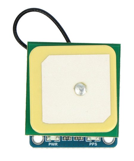 The LC76G Multi-GNSS positioning module lies upside down on a white background.
