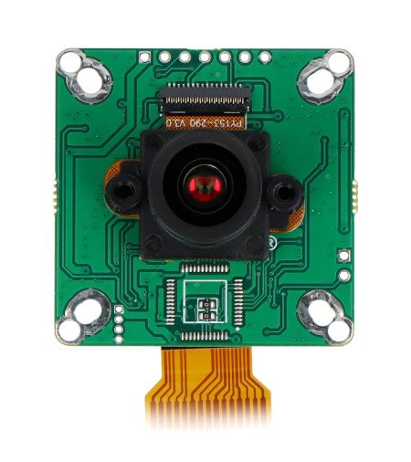The 2 MPx IMX462 Color Ultra Low Light camera module lies on a white background.