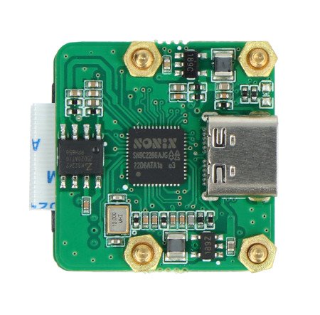 The Arducam 12 MPx IMX708 USB UVC Camera Module 3 camera lies upside down on a white background.