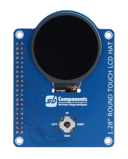 HAT overlay with touch LCD display 1.28'' 240 x 240 px for Raspberry Pi - SB Components 25664