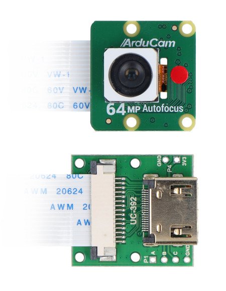 64 MPx camera with autofocus for Raspberry Pi - CSI-HDMI adapter - ArduCam B0399B0091