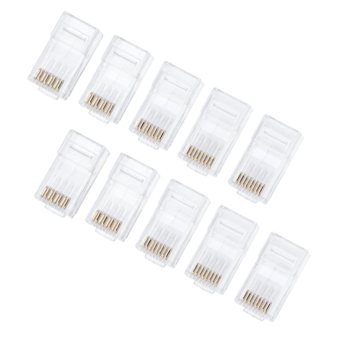 RJ45 cat. 6 network plug for cable - 10 pieces