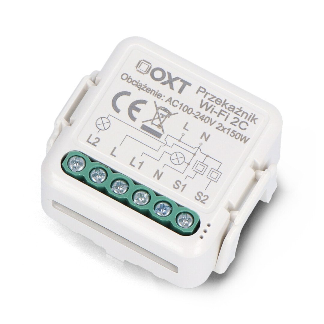 Tuya - 2-channel mini relay - WiFi - Android / iOS application - OXT T222