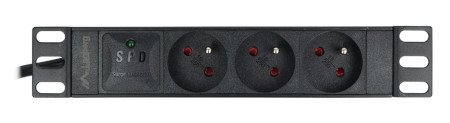 Power strip for 10'' server racks - 3 sockets 16 A - 2 m - black - Lanberg PDU-03E-0200-BK