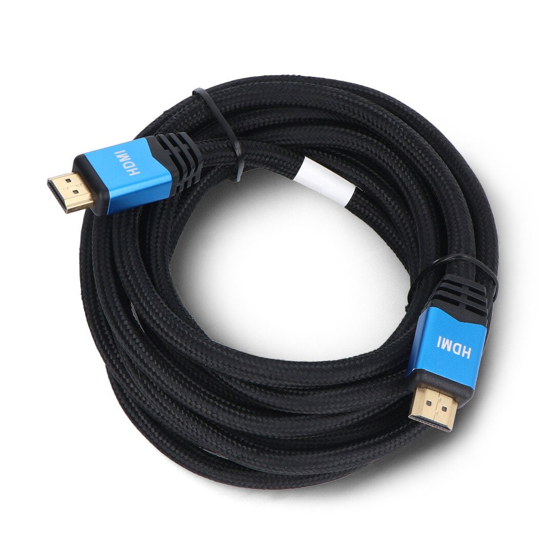 HDMI 2.0 cable - black braided - 3 m - Lanberg CA-HDMI-20CU-0030-BL