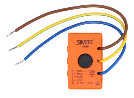 Class D surge arrester for flush mounting