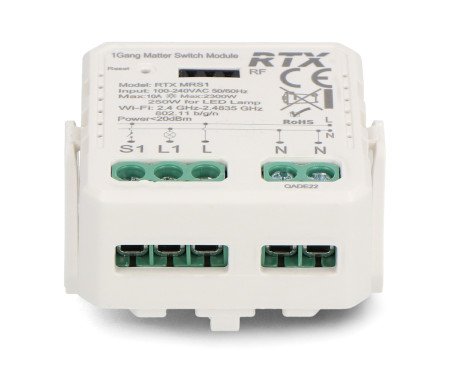 1-channel 10 A flush-mount relay - WiFi - Matter - Android / iOS application - RTX MRS1