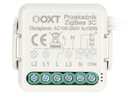 Tuya - 3-channel mini relay - ZigBee - Android / iOS application - OXT T263