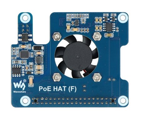 Power Over Ethernet HAT (F) - PoE power and 802.3af/at network overlay - for Raspberry Pi 5 - Waveshare 26399