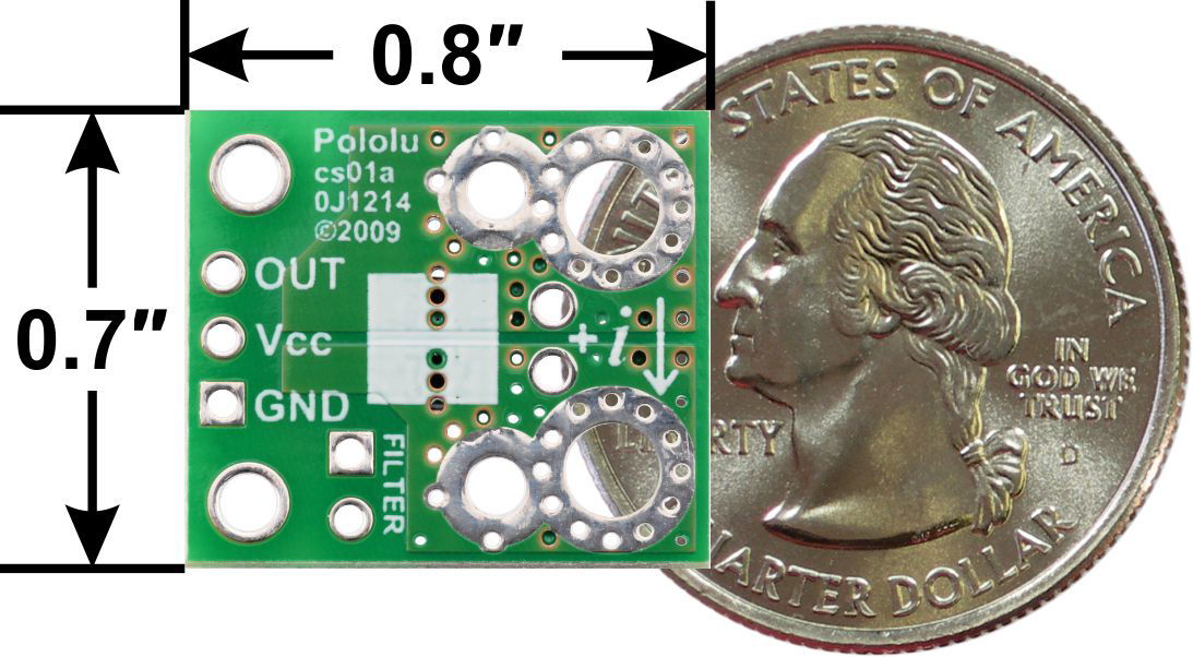 ACS724 current sensor -5 A to 5 A - Pololu 4041