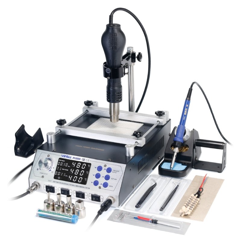 Yihua 853AAA+ 3in1 BGA soldering station - preheater + tip + hotair with fan in the butt - 1270 W