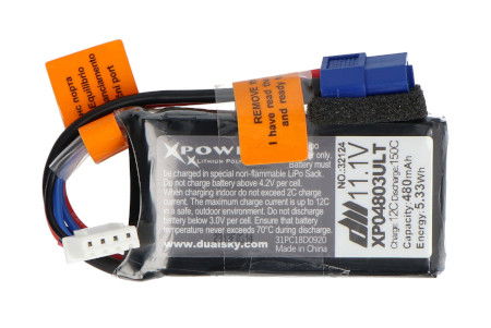 Li-Pol Dualsky 480 mAh ULTRA 150 C / 12 C 3S 11.1 V battery