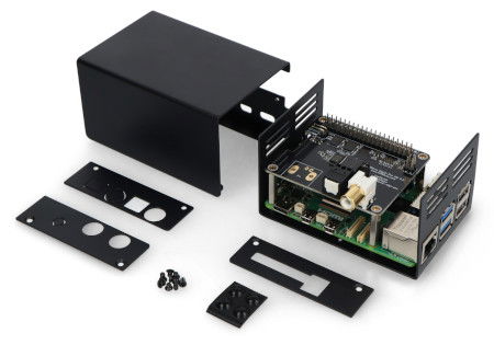 Case for HiFiBerry and Raspberry Pi 5 - steel - black