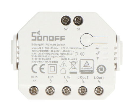 Sonoff Dual R3 Lite - Dual Switch WiFi Relay - Roller Blinds Controller