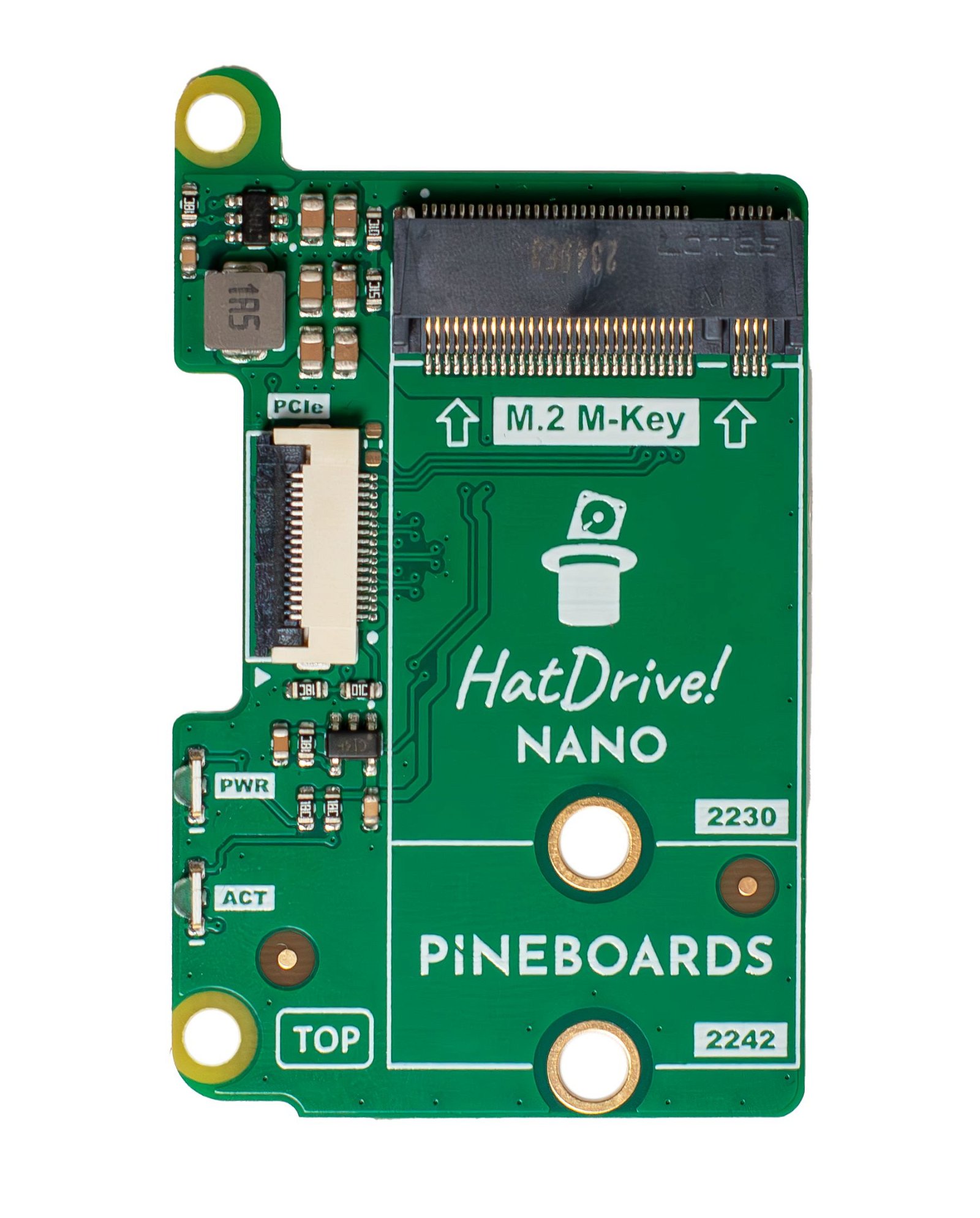 Pineboards HatDrive! Nano - NVMe 2230, 2242 adapter for Raspberry Pi 5