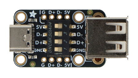 USB Type-A to USB Type-C Converter with DIP Switch - Adafruit 5972