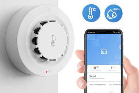 Tuya - Smart Smoke Sensor with Temperature and Humidity Measurement WiFi - RTX WSSTH3