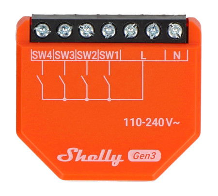 Shelly i4 Gen3 - 4-Channel WiFi Scene Controller