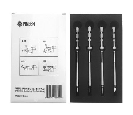 Set of 4 Pinecil soldering tips - Fine series type TS - Pine64 TIPK2