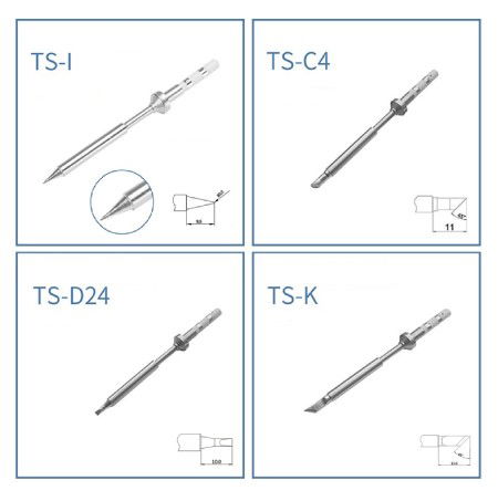 Set of 4 Pinecil soldering tips - Gross series type TS - Pine64 TIPK1