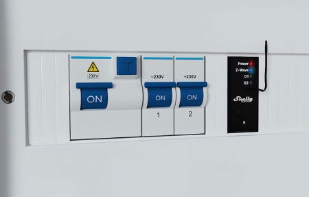 Shelly Qubino Wave Pro Shutter - 2-channel Z-Wave relay with power meter for DIN rail