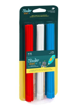 3Doodler Start+ filament 2.5 mm - 75 pieces - Cherry Red / Simply White / Ocean Blue