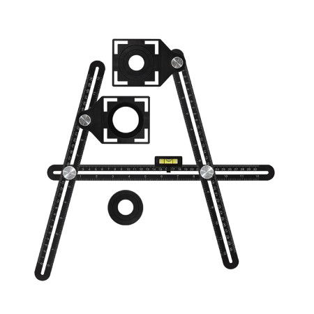 Universal construction ruler with a template for marking holes in tiles and panels - Webski FlatPro2