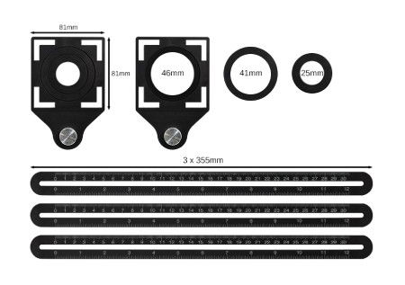 Universal construction ruler with a template for marking holes in tiles and panels - Webski FlatPro2