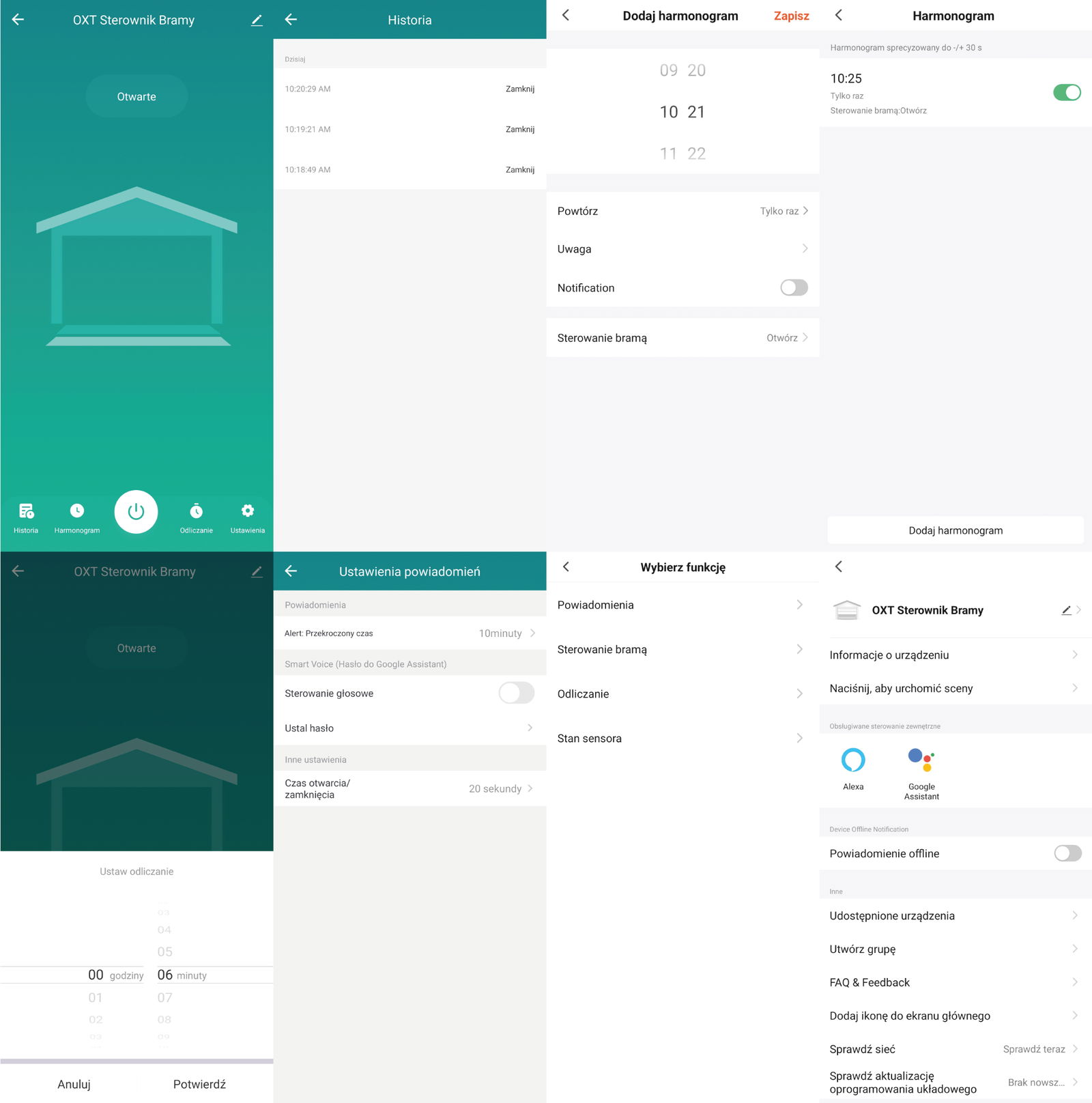 Tuya - single-channel WiFi gate controller with antenna and sensor - Android/iOS application - OXT T211G