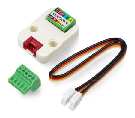The M5Stack expansion module lies on a white background along with the kit components.