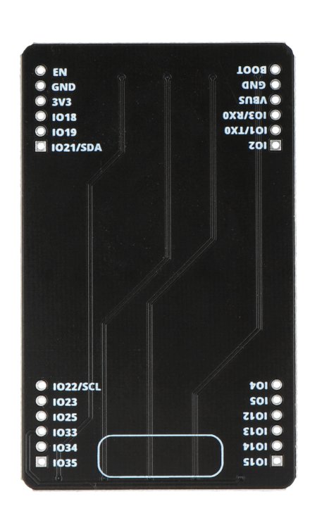 A black MicroMis LED matrix module lies inverted on a white background.