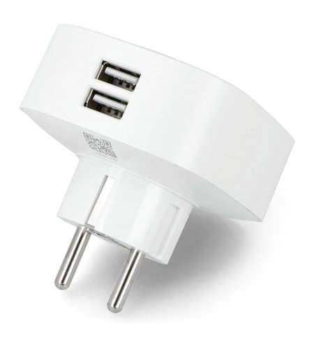 The white and smart Gosund socket lies on a white background.